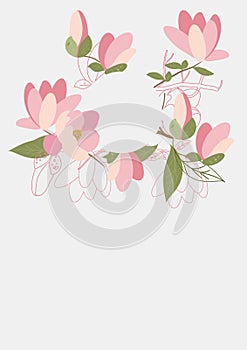 Floral Clean Template with bouquets of flowers without text