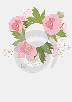 Floral Clean Template with bouquets of flowers without text