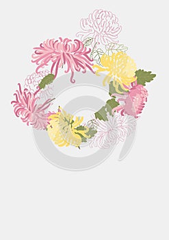 Floral Clean Template with bouquets of flowers without text