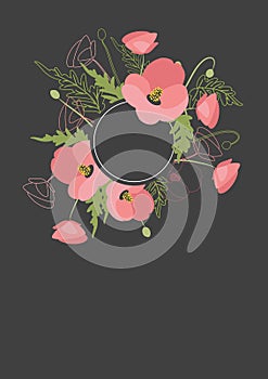 Floral Clean Template with bouquets of flowers without text