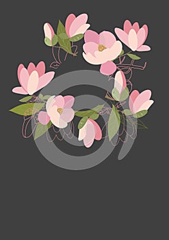 Floral Clean Template with bouquets of flowers without text