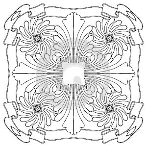 Floral composition drawing