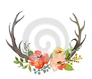Floral composition with horns
