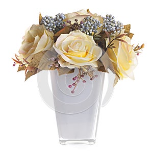Floral composition with yellow roses