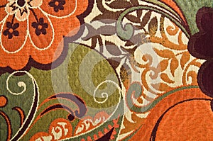 Floral Cotton Tapestry Fabric Background photo