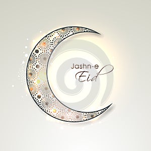 Floral crescent moon for Jashn-e-Eid celebration.