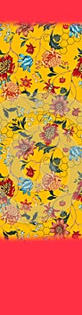 floral daman desgin choli daman gradiant shading abstract seamless illustraion vector pattern