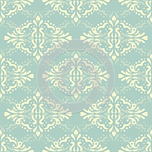 Floral damask seamless lace pattern. Vintage seamless baroque wallpaper.