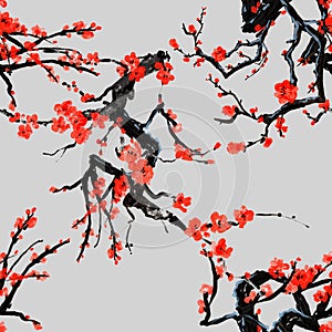 Floral decor. Original floral seamless background.