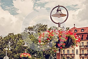 Floral decoration in Piestany spa, Slovakia