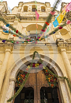Church Door Decorations In Chaipas Mexico photo