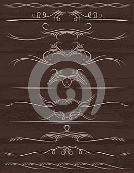 Floral decorative borders, ornamental rules, divid