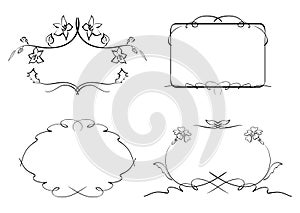 Floral decorative frames - set - vector