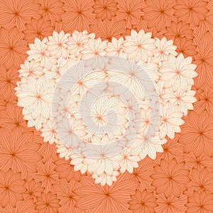 Floral decorative heart background