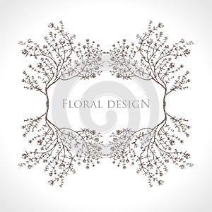 Floral Design. Beautiful horizontal frame.