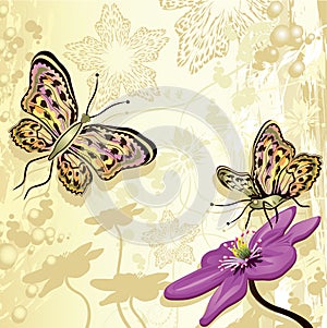 Floral design with butterflies