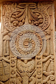 Floral Design on Column at Sanchi