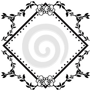 Floral design elements, ornamental vintage frames in black color, for various of cards. Vector