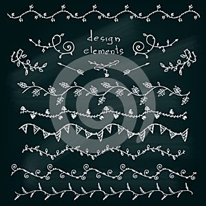 Floral design elements set. Brushes colleclion.