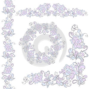 Floral design elements set. Isolated on white background.