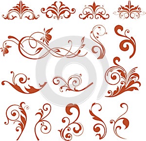 Floral Design Elements. Vector flower icons.