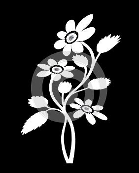 floral design over black background vector illustration