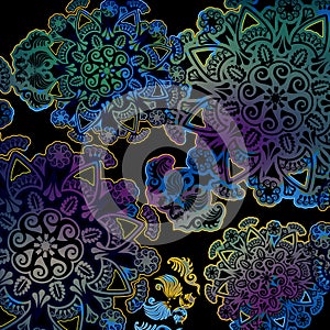 Floral design on web background colored