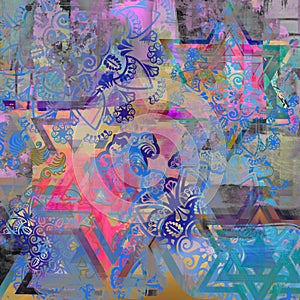 Floral design on web background colored