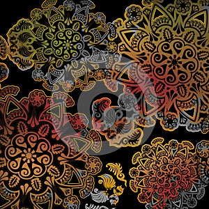 Floral design on web background colored