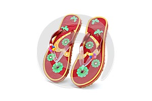 floral design womens eva flip-flop isolated