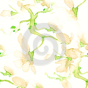 Floral Designs. Seamless Sakura Wallpaper.