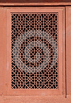 Floral designs in the window of Diwan-e-khas in Fatehpur Sikri