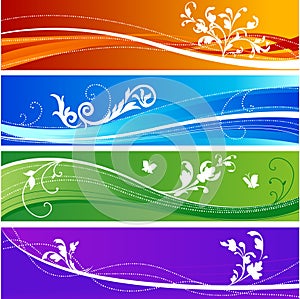 Floral desing banners