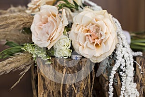 Floral Details of a wedding bouquet.