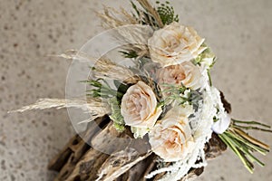 Floral Details of a wedding bouquet. photo