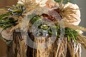 Floral Details of a wedding bouquet. photo