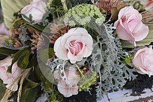 Floral Details of a wedding bouquet. photo