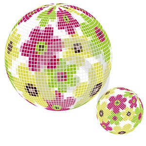 Floral disco ball