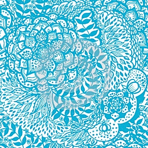 Floral doodle seamless wallpaper pattern.