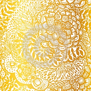 Floral doodle seamless wallpaper pattern.