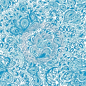 Floral doodle seamless wallpaper pattern.