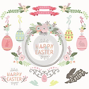 Floral Easter Design Elements