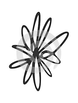 Floral element hand drawn scribble