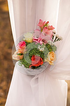 Floral elements of wedding decorations