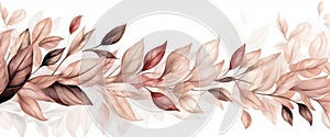 nature seasonal orange background decoration floral autumn fall plant watercolor leaf. Generative AI.