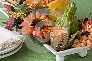 Floral Fall Harvest Centerpiece