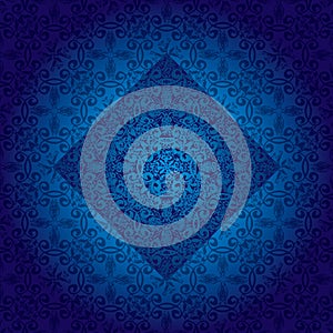 Floral fancy repeat blue