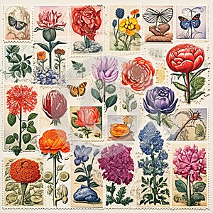 Floral Fantasia: Blooming Collectible Stamps photo