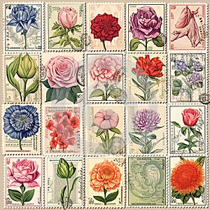Floral Fantasia: Blooming Collectible Stamps photo