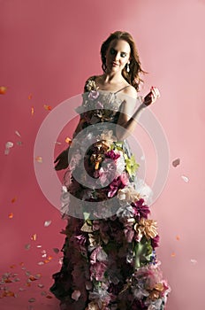 Floral fantasy woman in pink